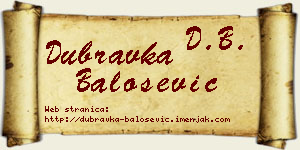 Dubravka Balošević vizit kartica